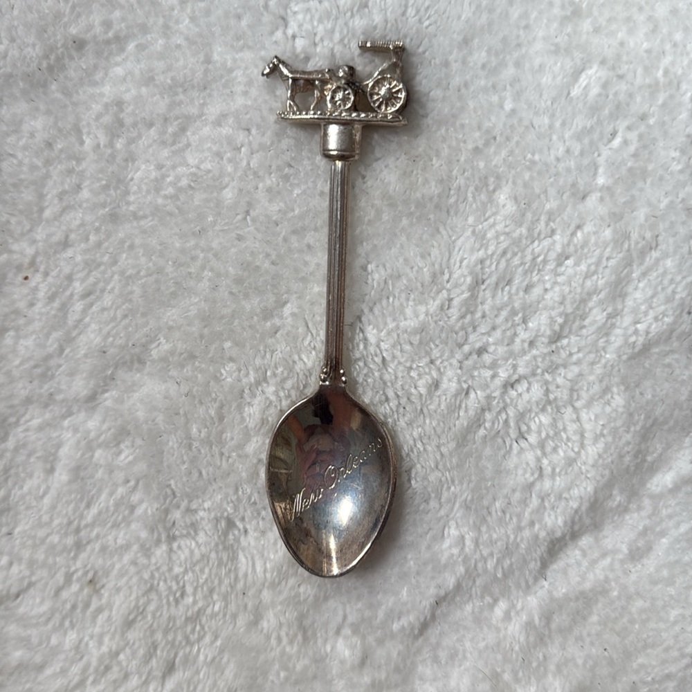 💥Free with Purchase ☀️ € New Orleans Silver Souvenir Spoon